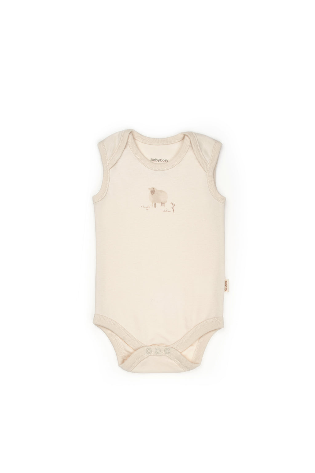 Organik Pamuk Kuzu Baskılı Kolsuz Body – Lamb Koleksiyonu