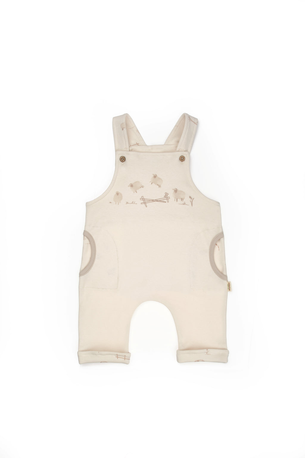 Organik Pamuk Kuzu Desenli Uzun Paçalı Salopet – Lamb Koleksiyonu