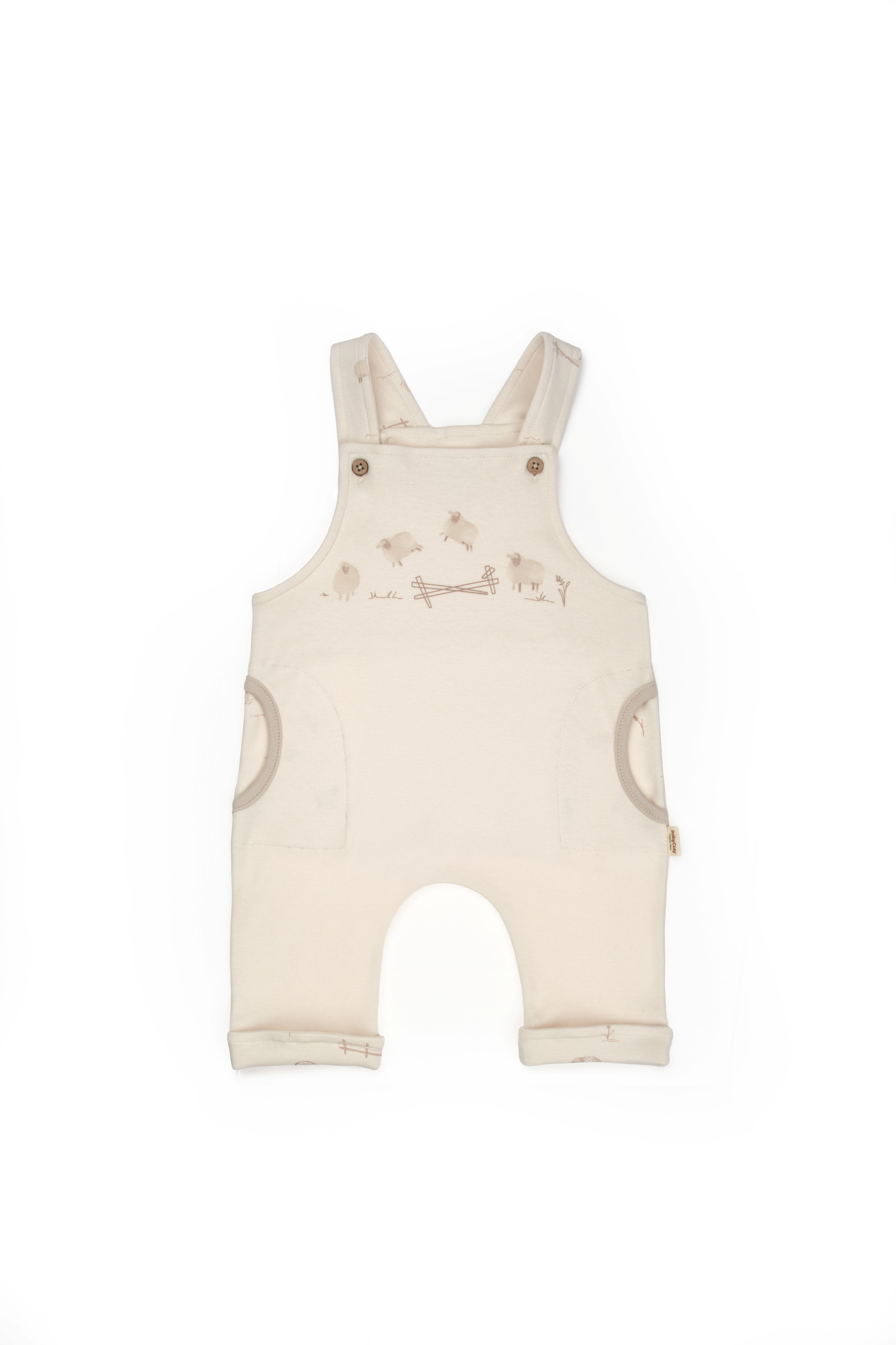 Organik Pamuk Kuzu Desenli Uzun Paçalı Salopet – Lamb Koleksiyonu