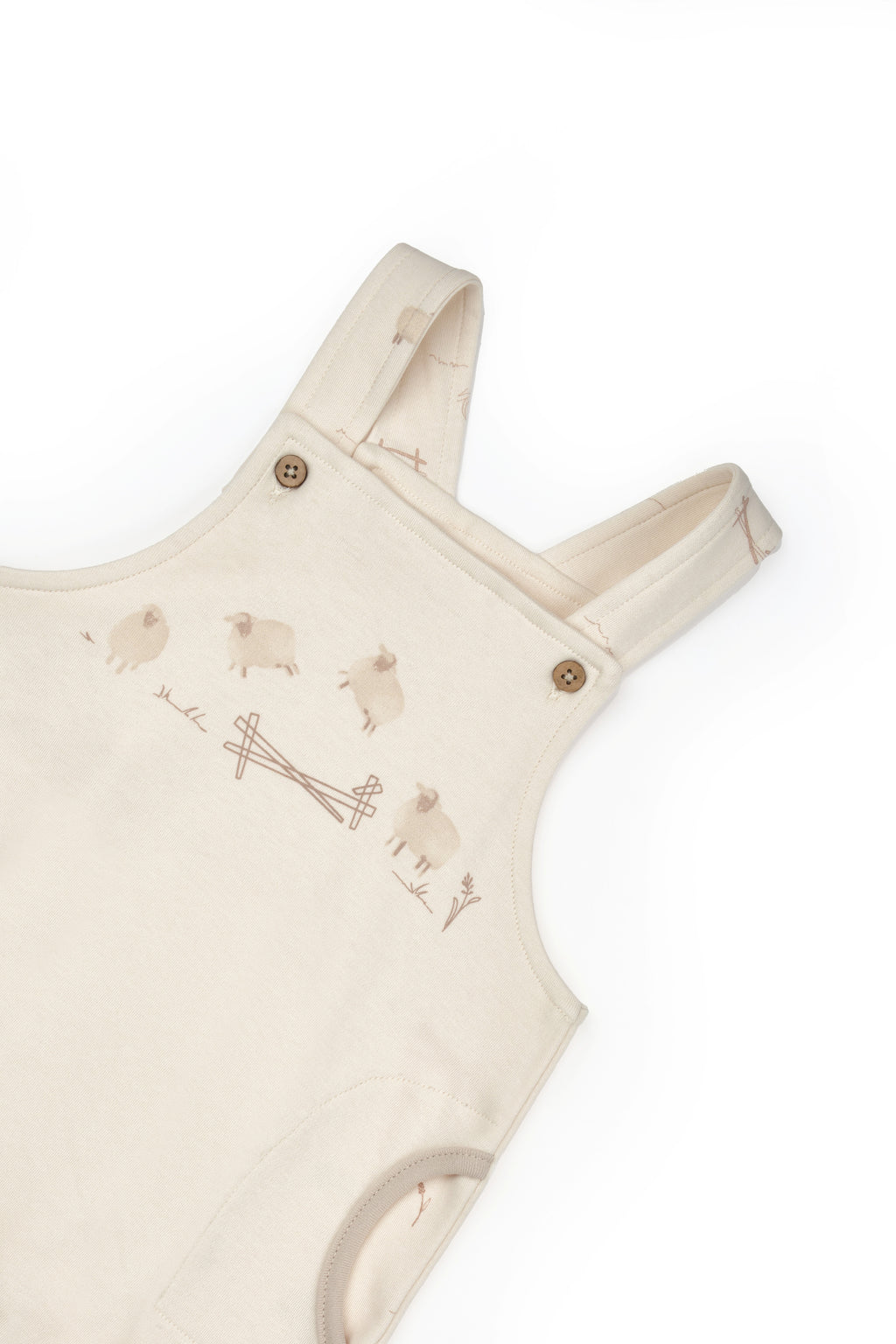 Organik Pamuk Kuzu Desenli Uzun Paçalı Salopet – Lamb Koleksiyonu