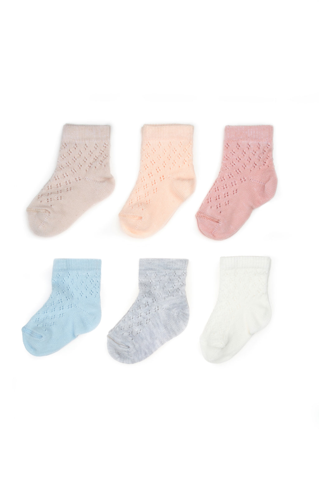 Organik Pamuk 6’lı Renkli Bebek Çorap Seti