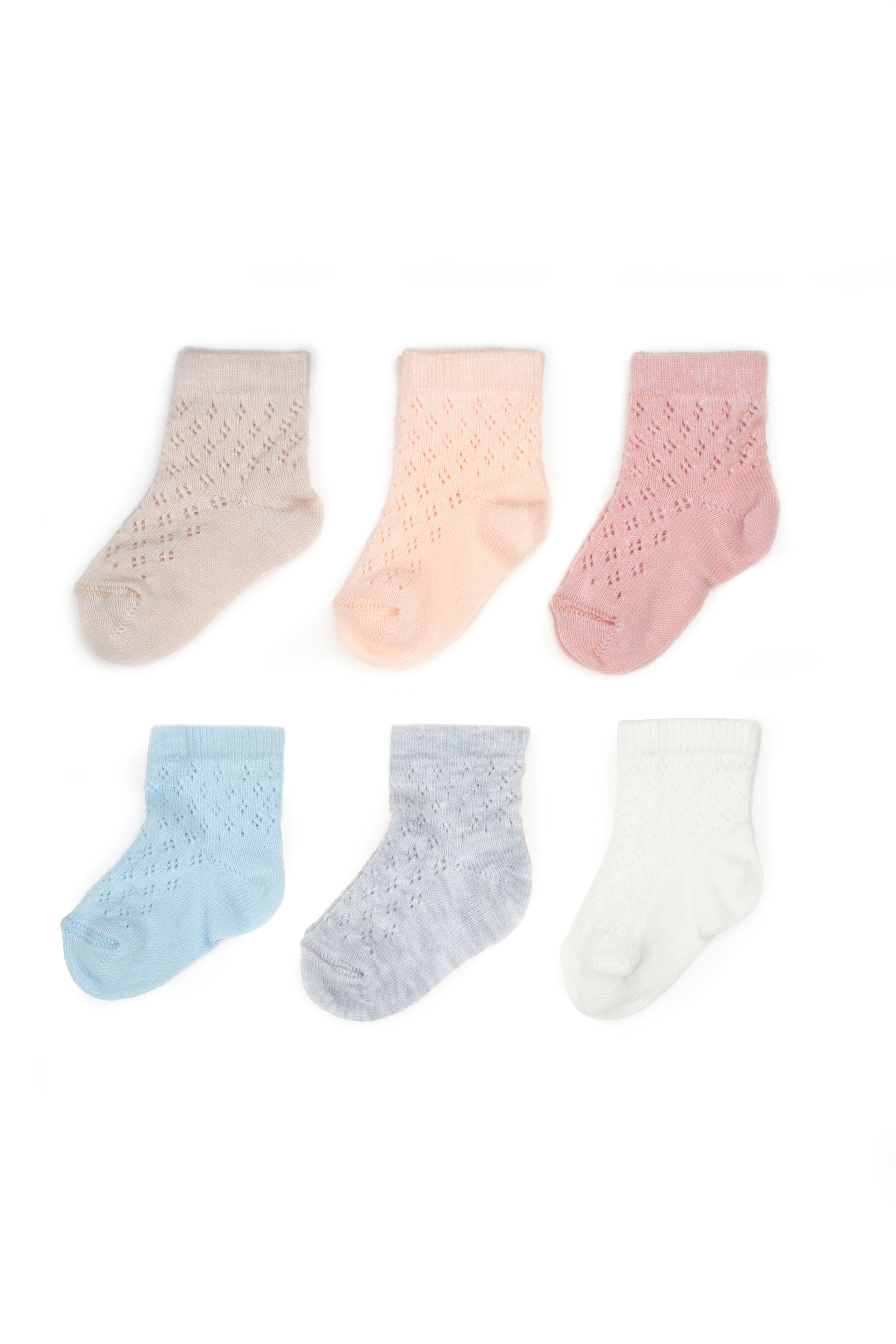 Organik Pamuk 6’lı Renkli Bebek Çorap Seti