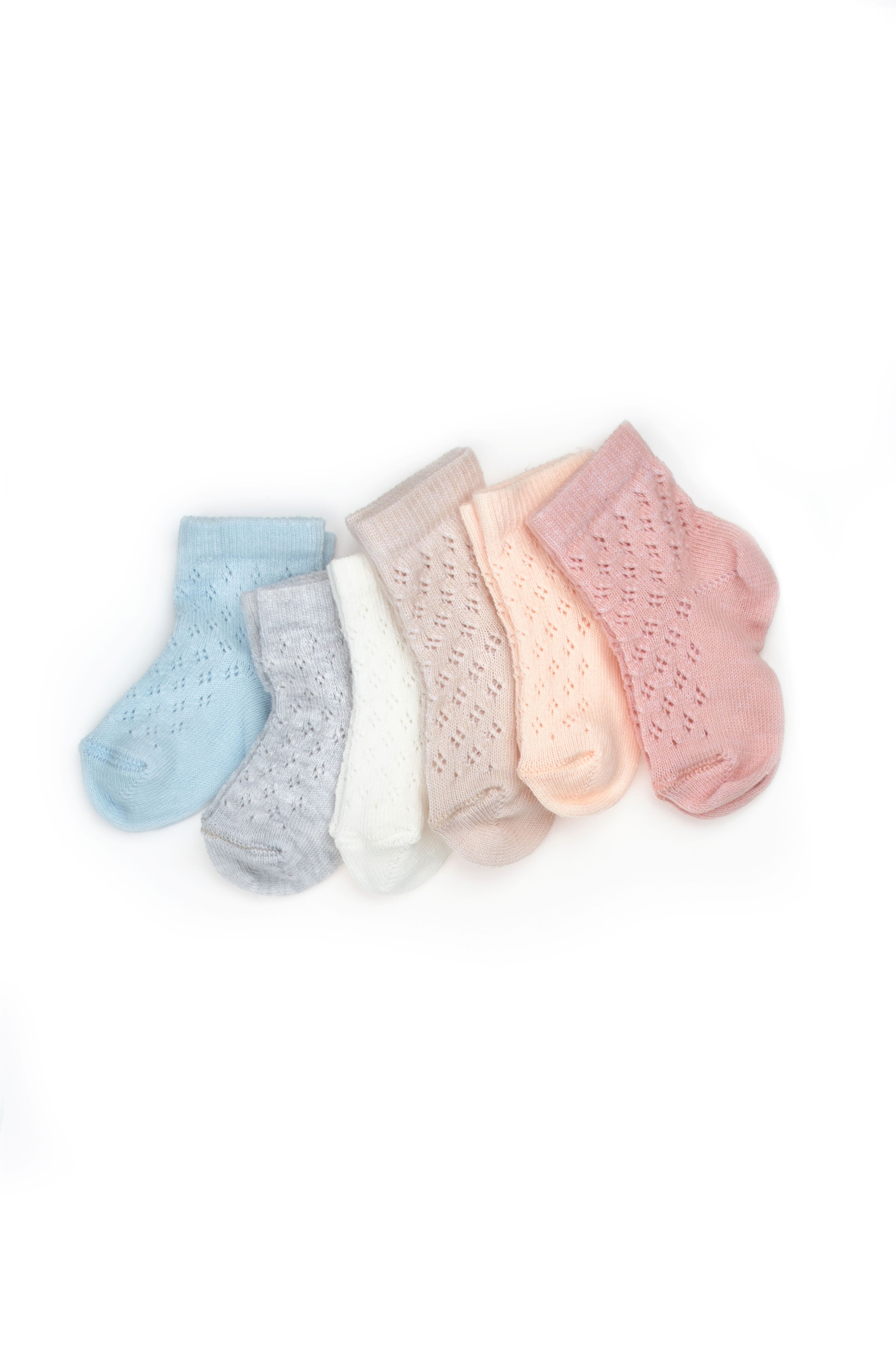Organik Pamuk 6’lı Renkli Bebek Çorap Seti