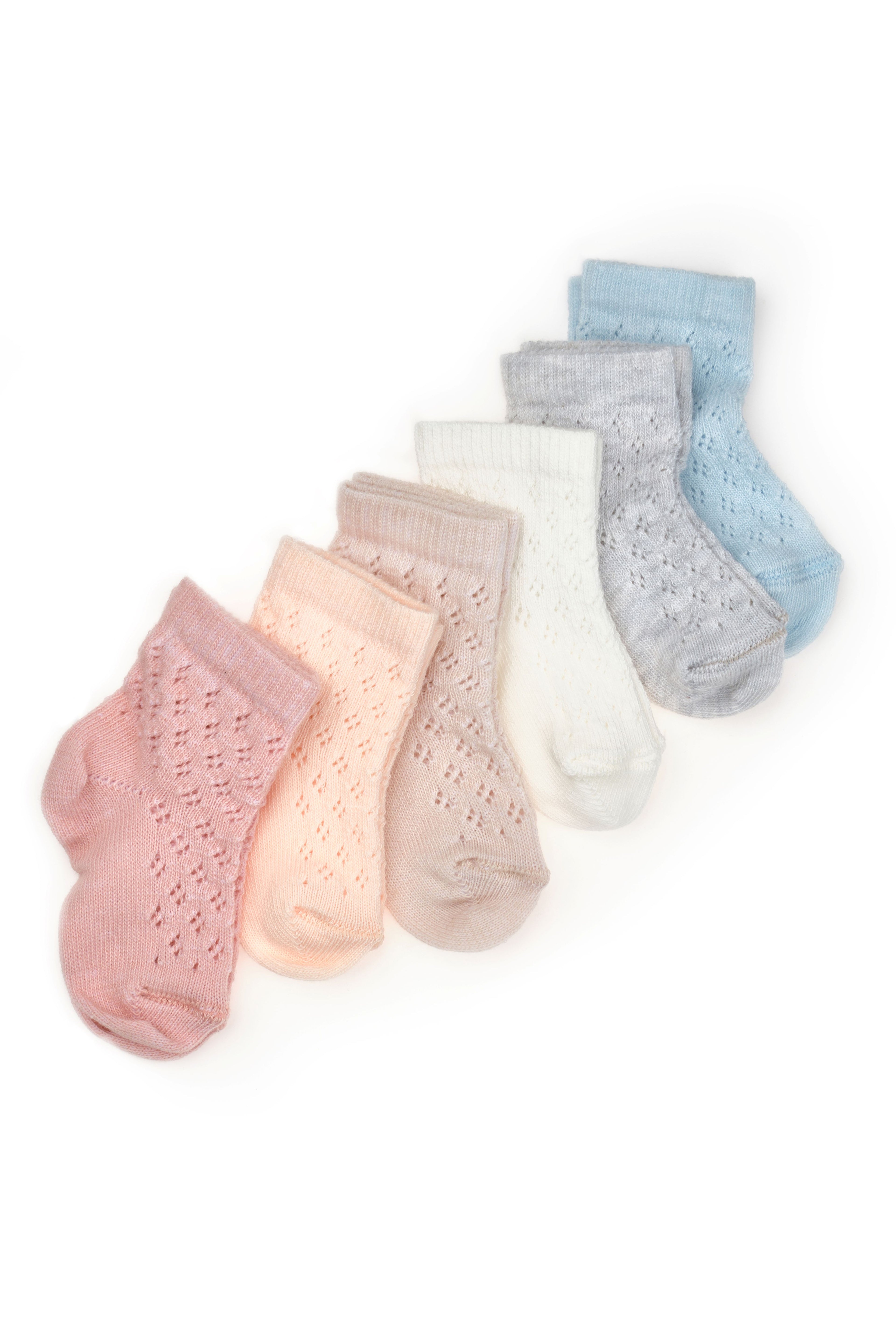 Organik Pamuk 6’lı Renkli Bebek Çorap Seti