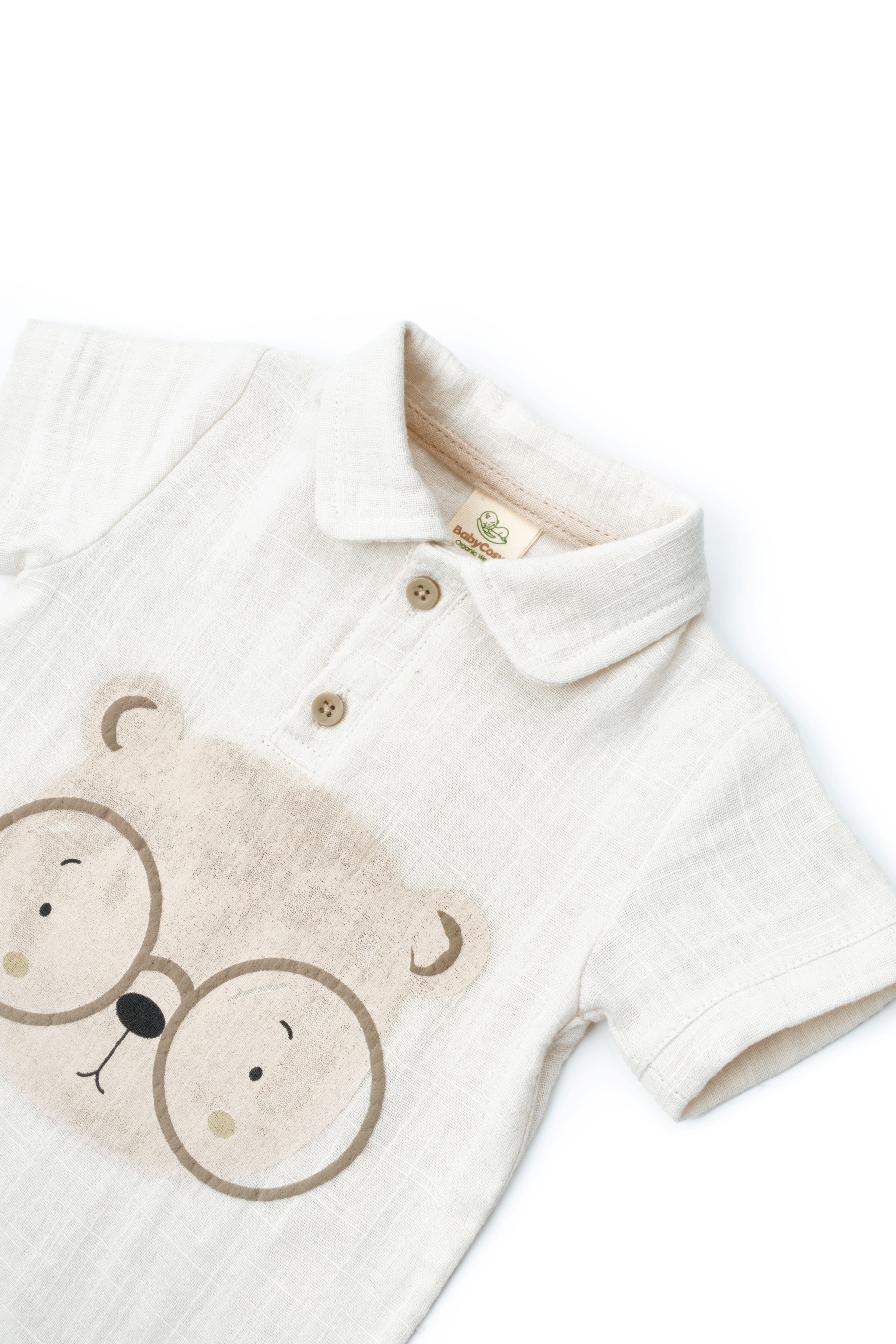 Organik Pamuk Teddy Bear 3'lü Müslin Salopet Takım