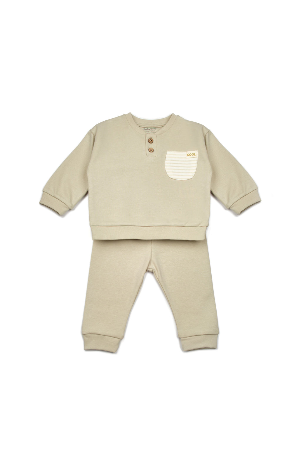 Organik Pamuk Cool Yeşil Sweatshirt Pantolon Bebek Takımı