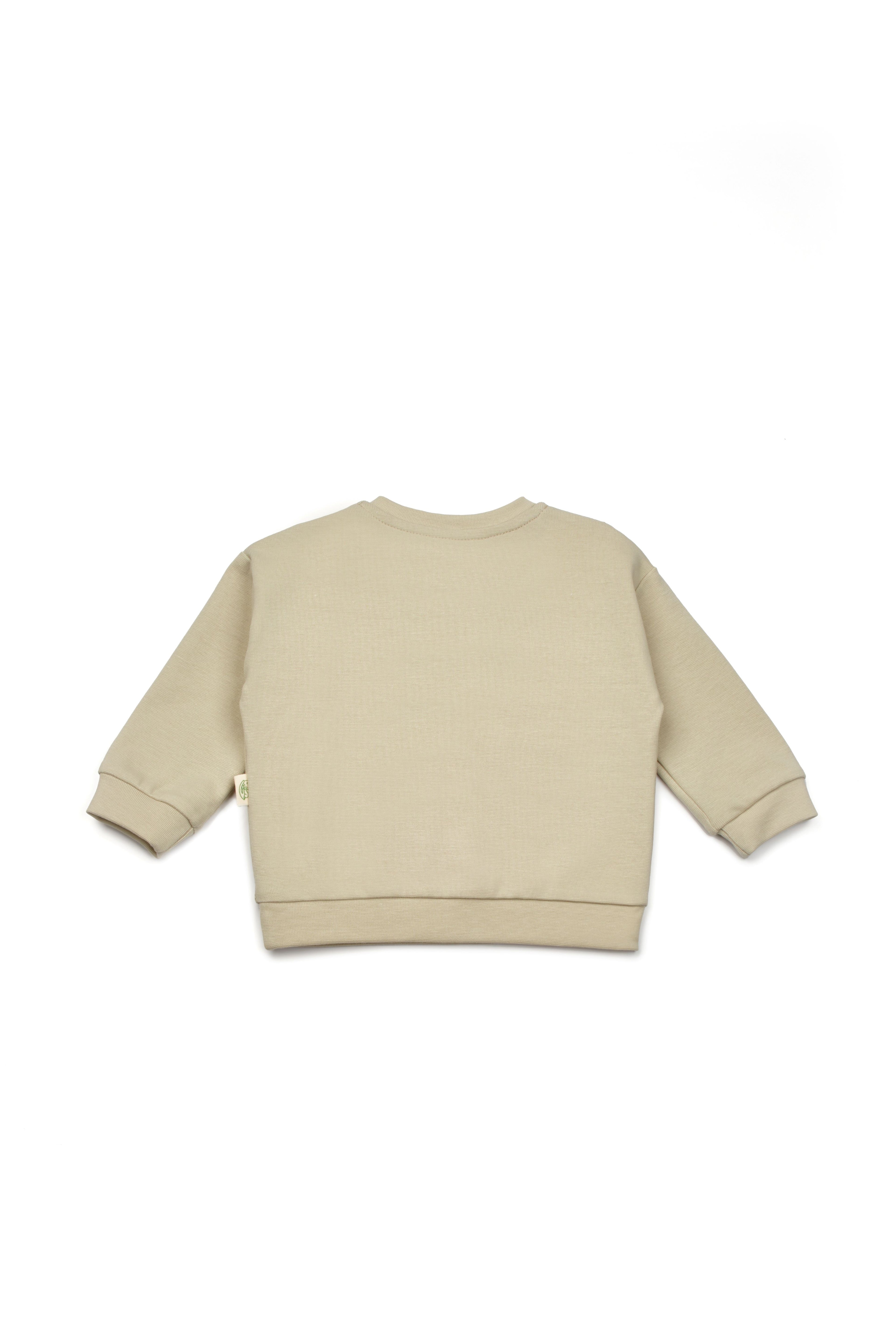 Organik Pamuk Cool Yeşil Sweatshirt Pantolon Bebek Takımı