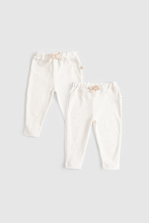 2'li Organik Pamuk Bebek Pantolonu Twig Ekru - Riki Baby&Kids