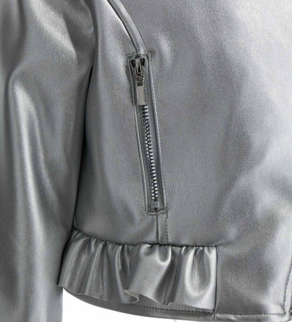 Original Marines Suni Deri Biker Ceket