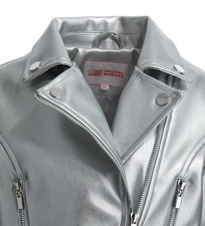 Original Marines Suni Deri Biker Ceket