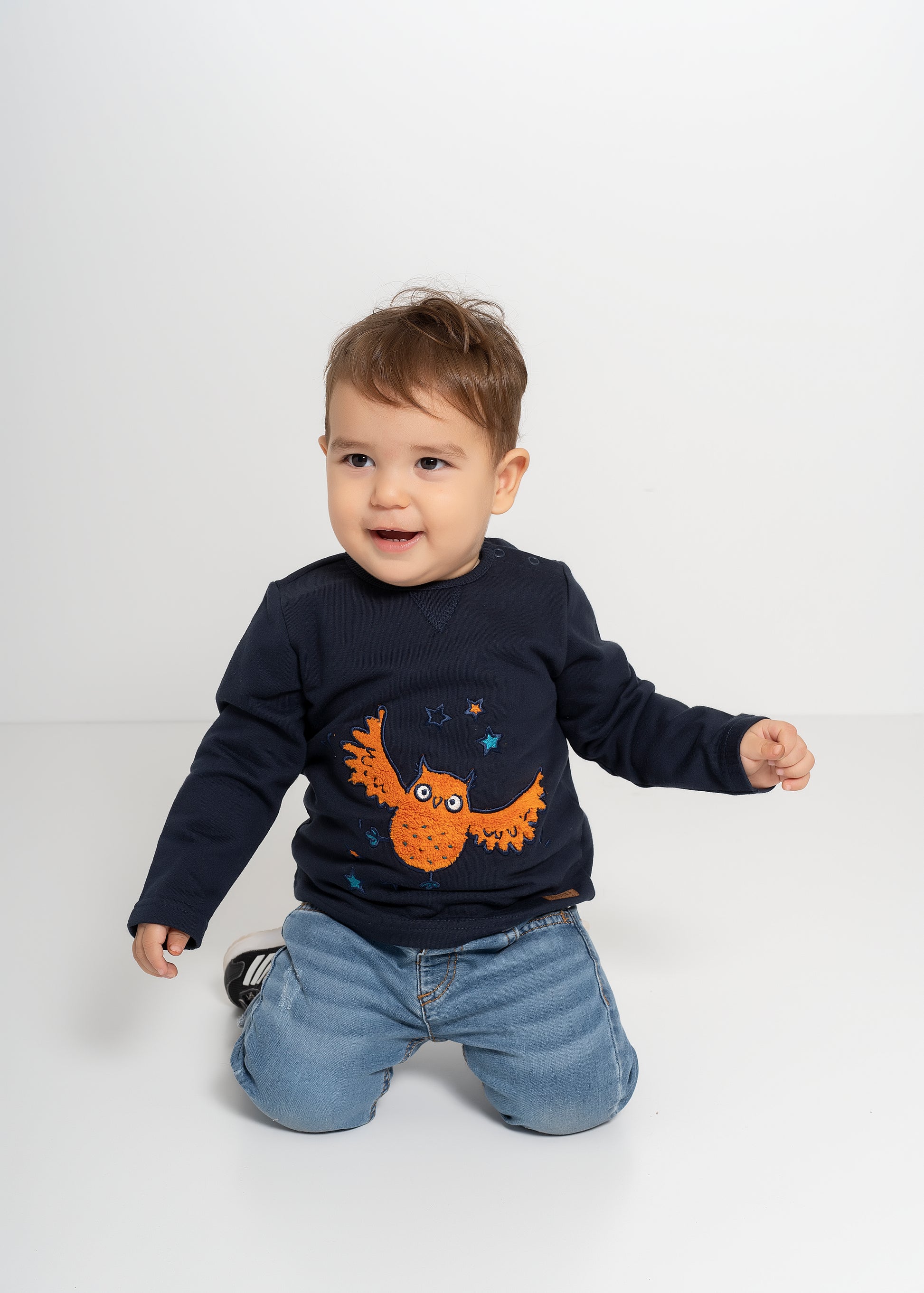 Baykuş Nakışlı Sweatshirt - Riki Baby&Kids