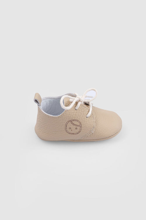 Bağlamalı Deri Bej Bebek Patiği - Riki Baby&Kids