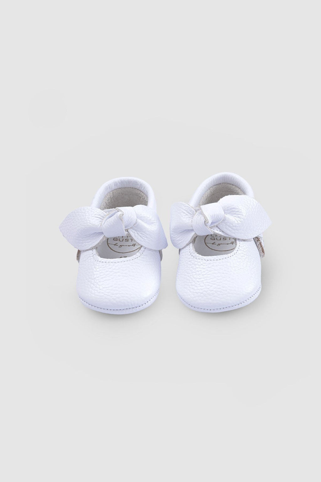 Fiyonklu Deri Beyaz Bebek Patiği - Riki Baby&Kids