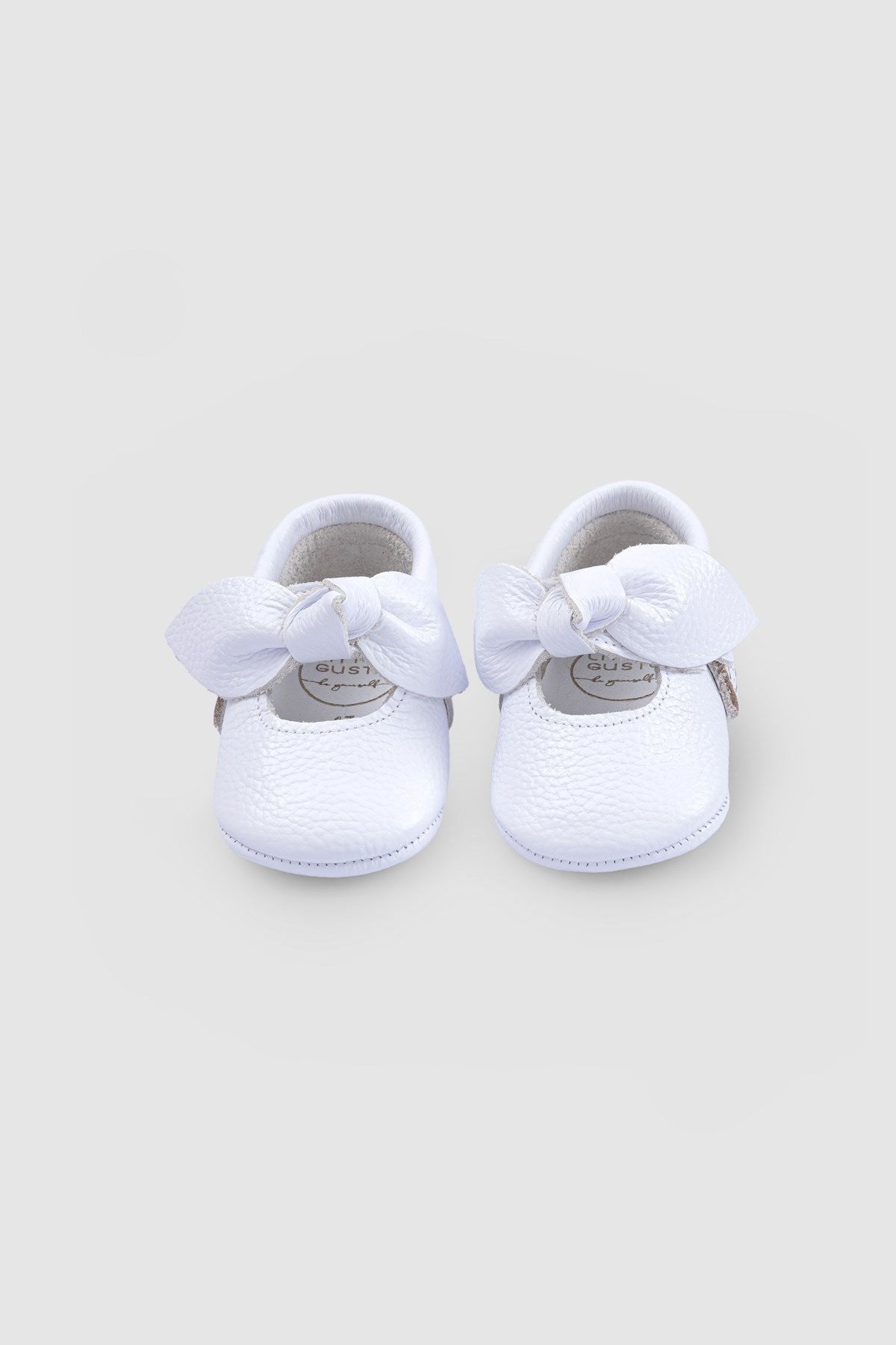 Fiyonklu Deri Beyaz Bebek Patiği - Riki Baby&Kids