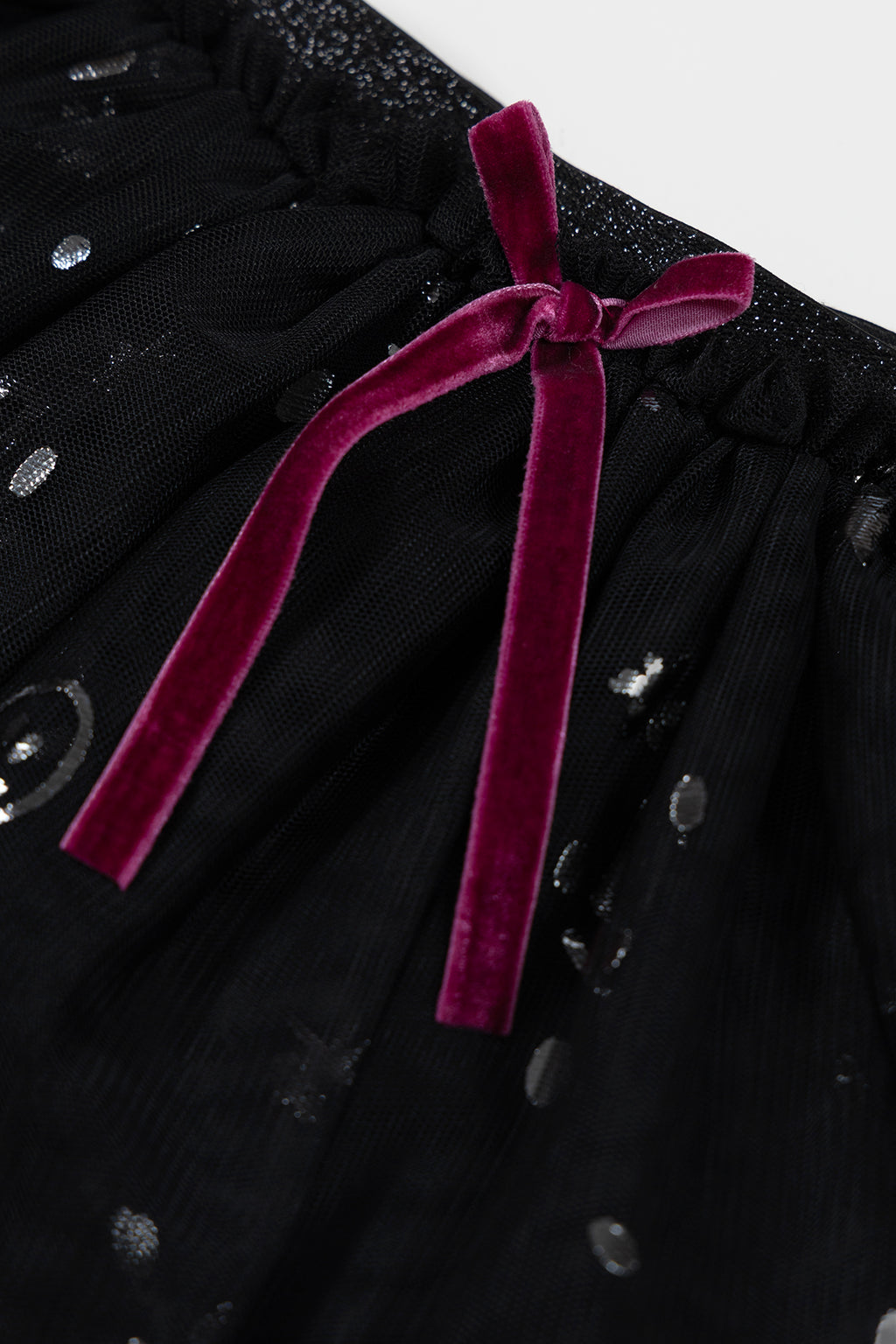 Shine Like Siyah Tül Etek – Gümüş Baskılı