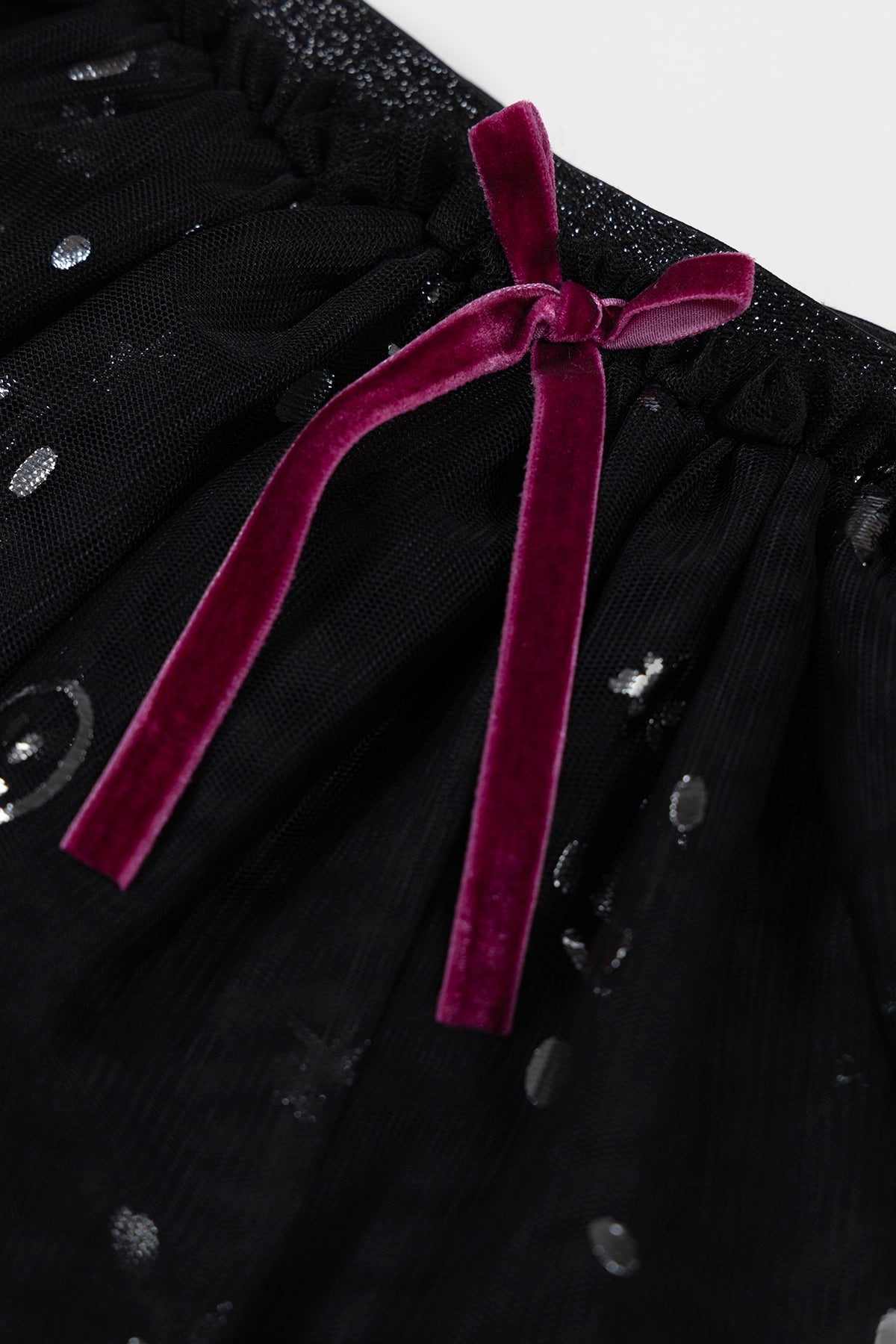 Shine Like Siyah Tül Etek – Gümüş Baskılı