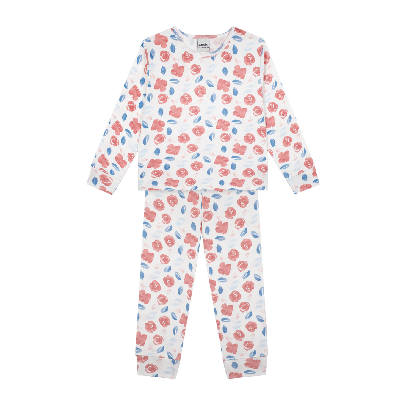 Kız çocuk organik pamuk pijama seti – çiçek baskılı