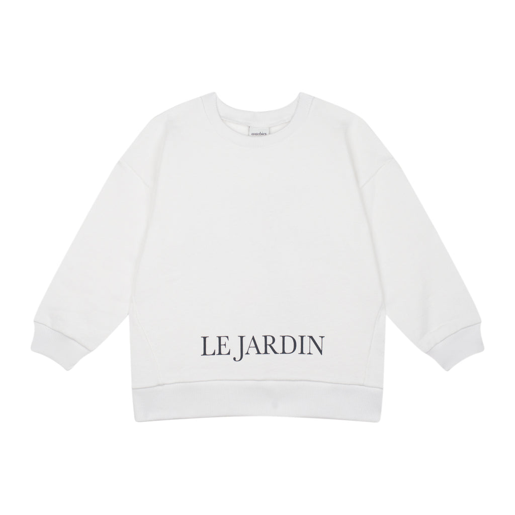Organik Pamuk "Le Jardin" Uzun Kollu Sweatshirt – Kuş ve Çiçek Desenli