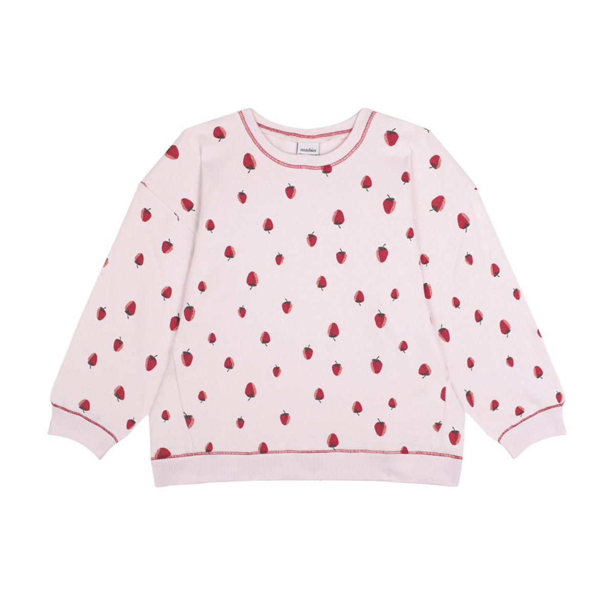 Çilek desenli organik pamuk çocuk sweatshirt