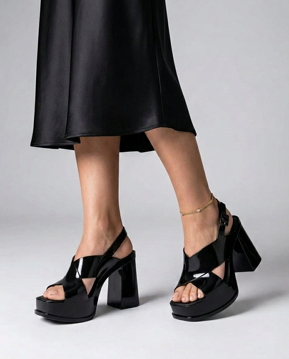 Melissa Dance Heel Siyah Kadın Platform Ayakkabı | 37-42 Numara | Melflex® | İkonik Kokulu