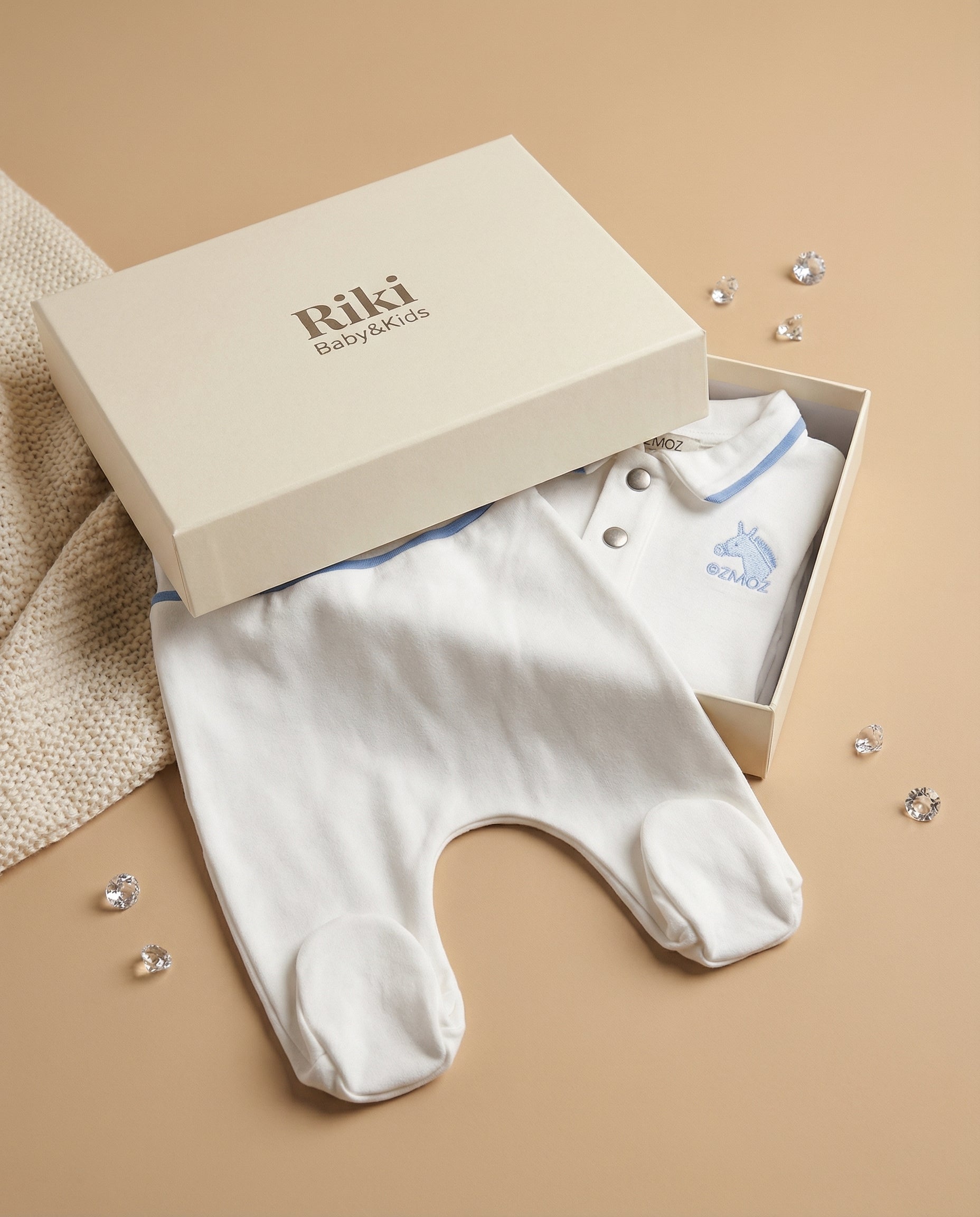 Crystal Baby Organik Pamuk Patikli Bebek Pantolonu - Saf Beyaz