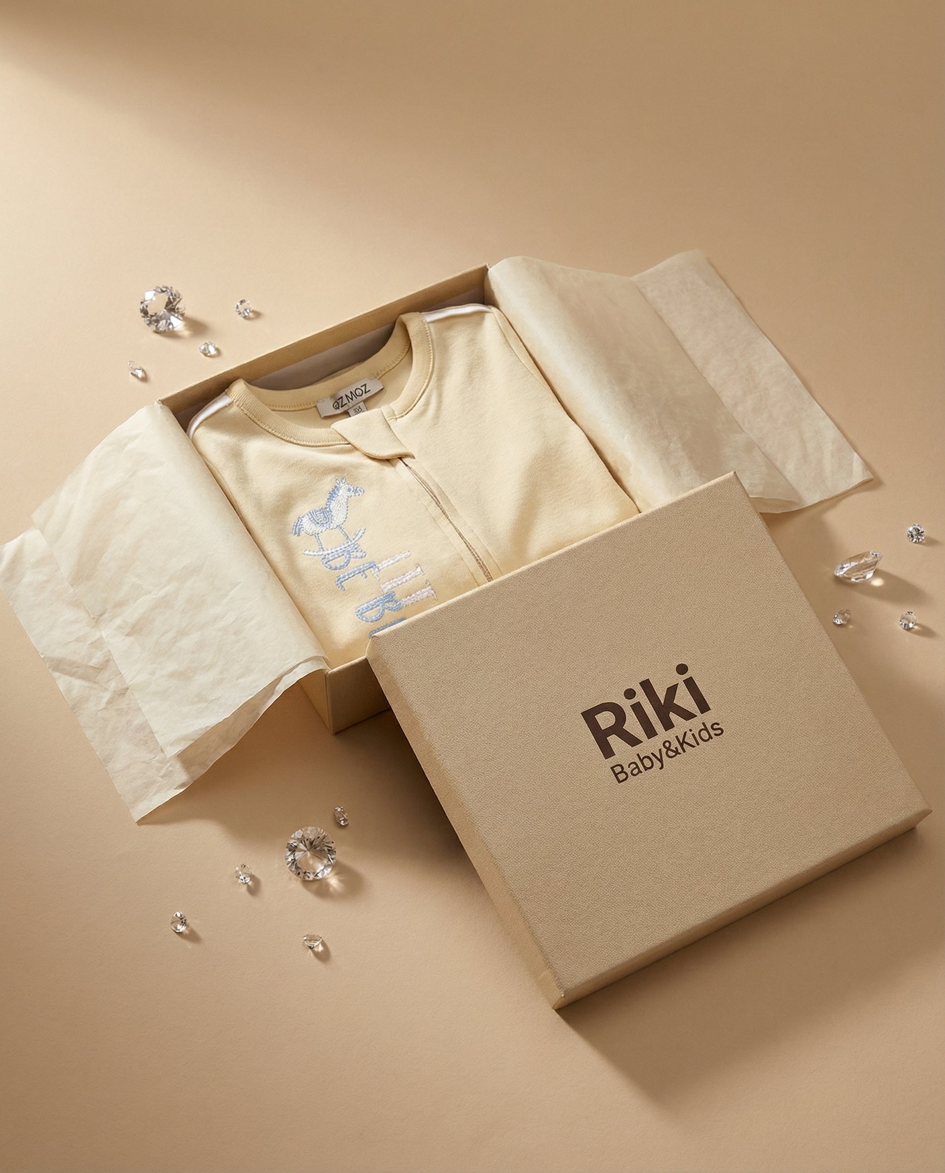 Crystal Baby Organik Pamuk Kendinden Patikli Tulum - Hay Yellow