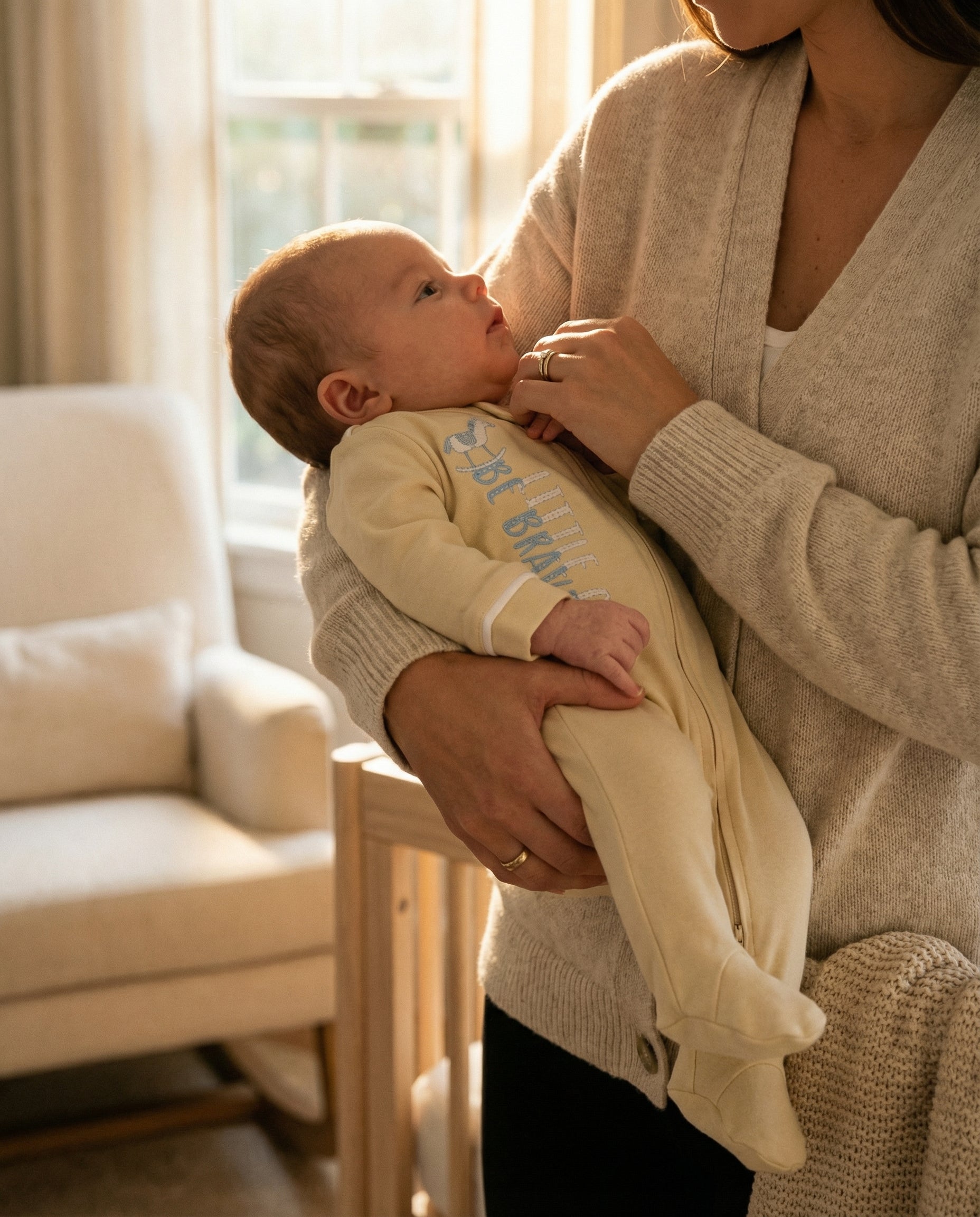 Crystal Baby Organik Pamuk Kendinden Patikli Tulum - Hay Yellow