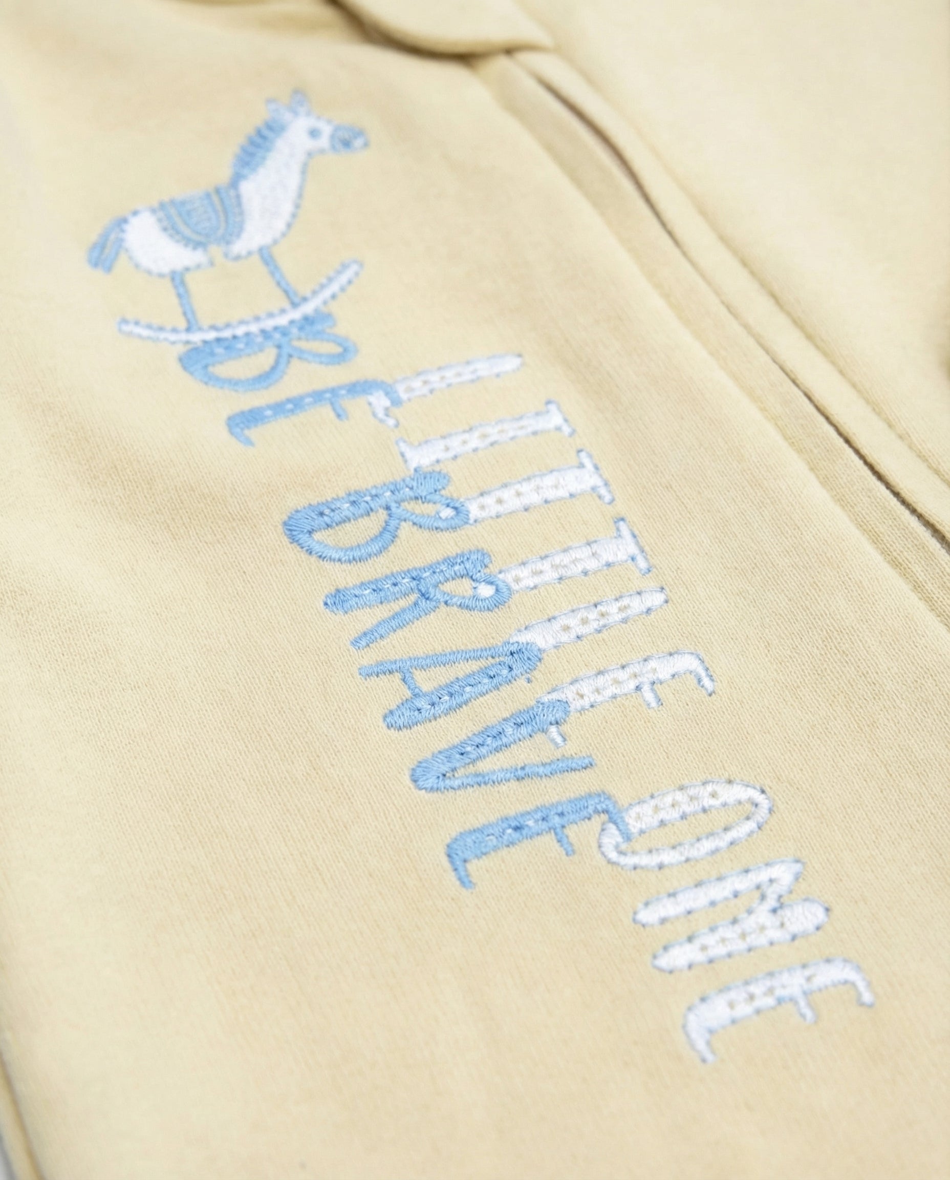 Crystal Baby Organik Pamuk Kendinden Patikli Tulum - Hay Yellow