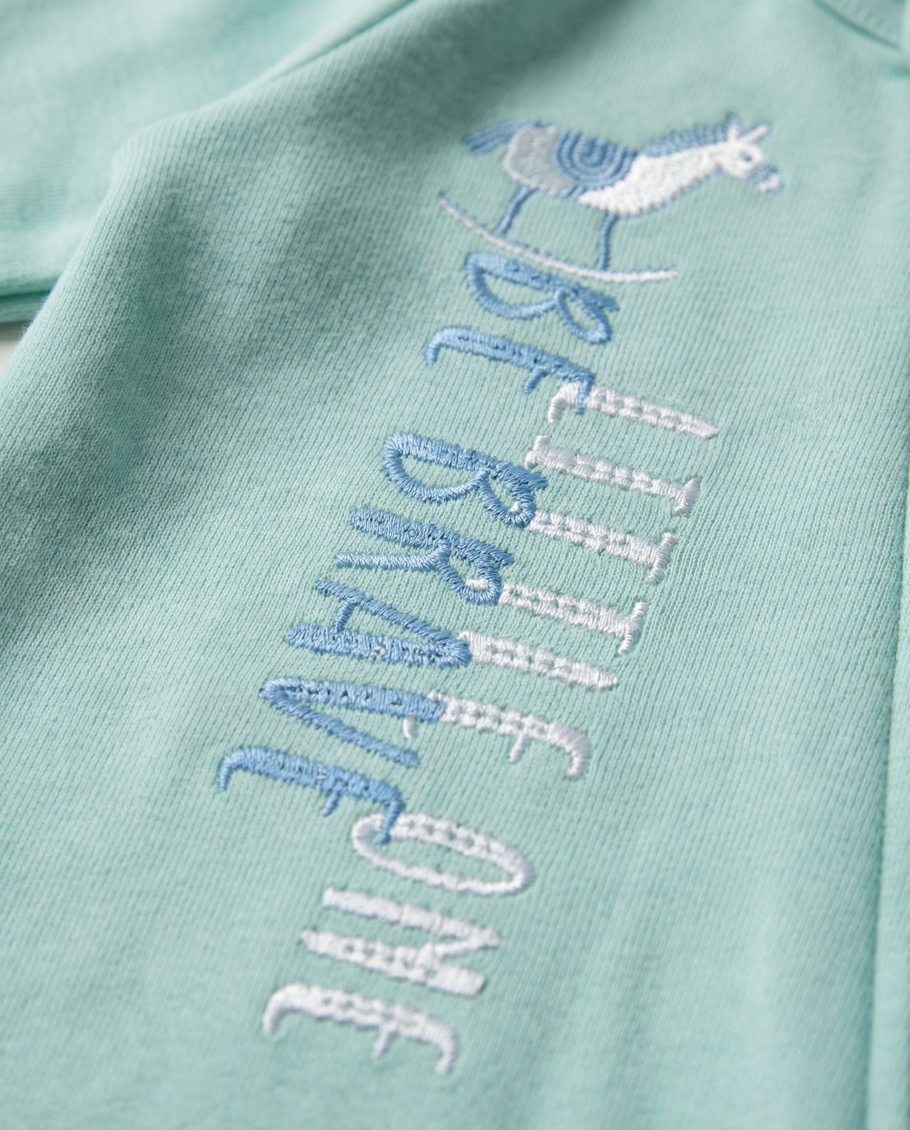 Crystal Baby Organik Pamuk Kendinden Patikli Tulum - Eggshell Blue