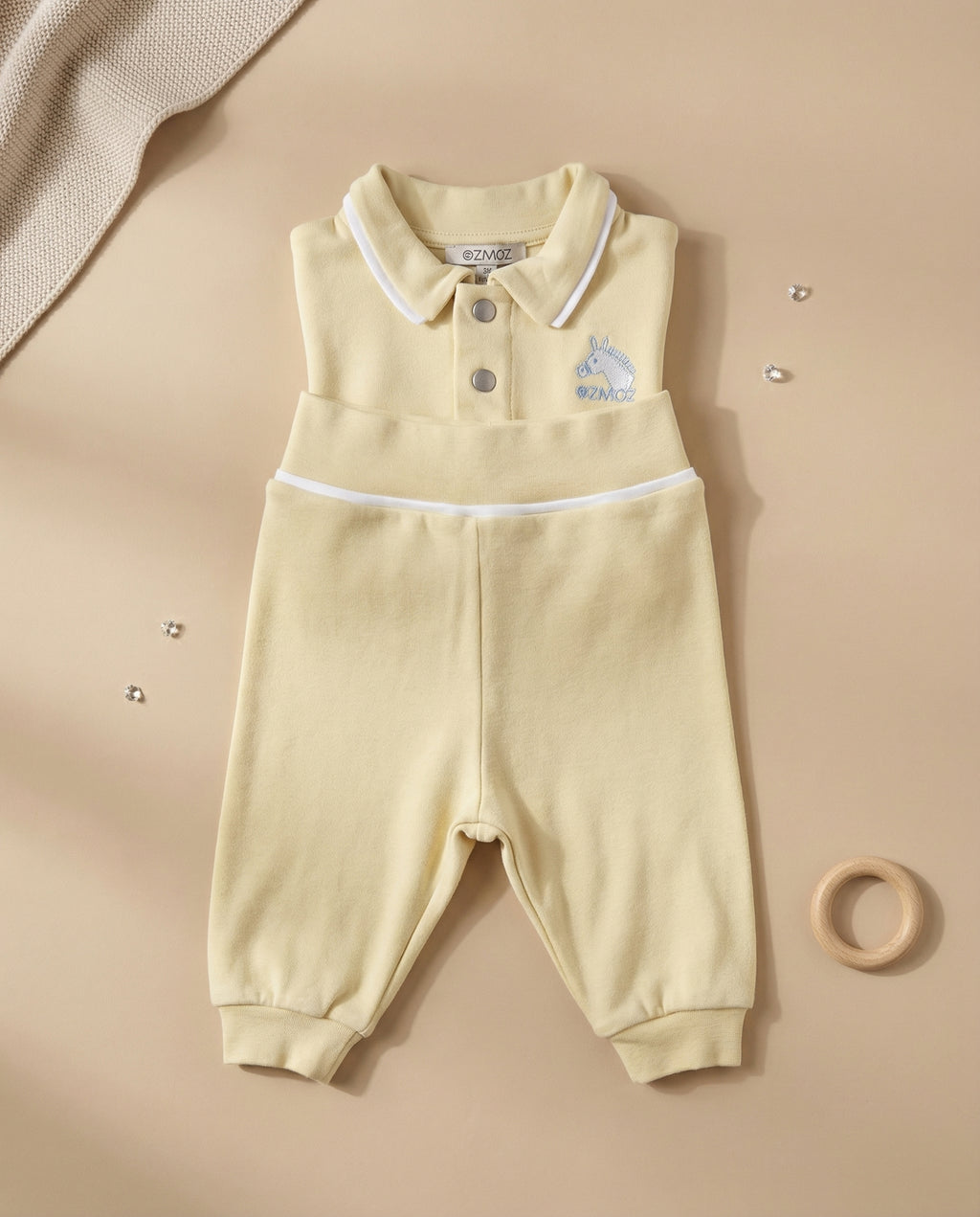 Crystal Baby Organik Pamuk Bebek Pantolonu - Hay Yellow