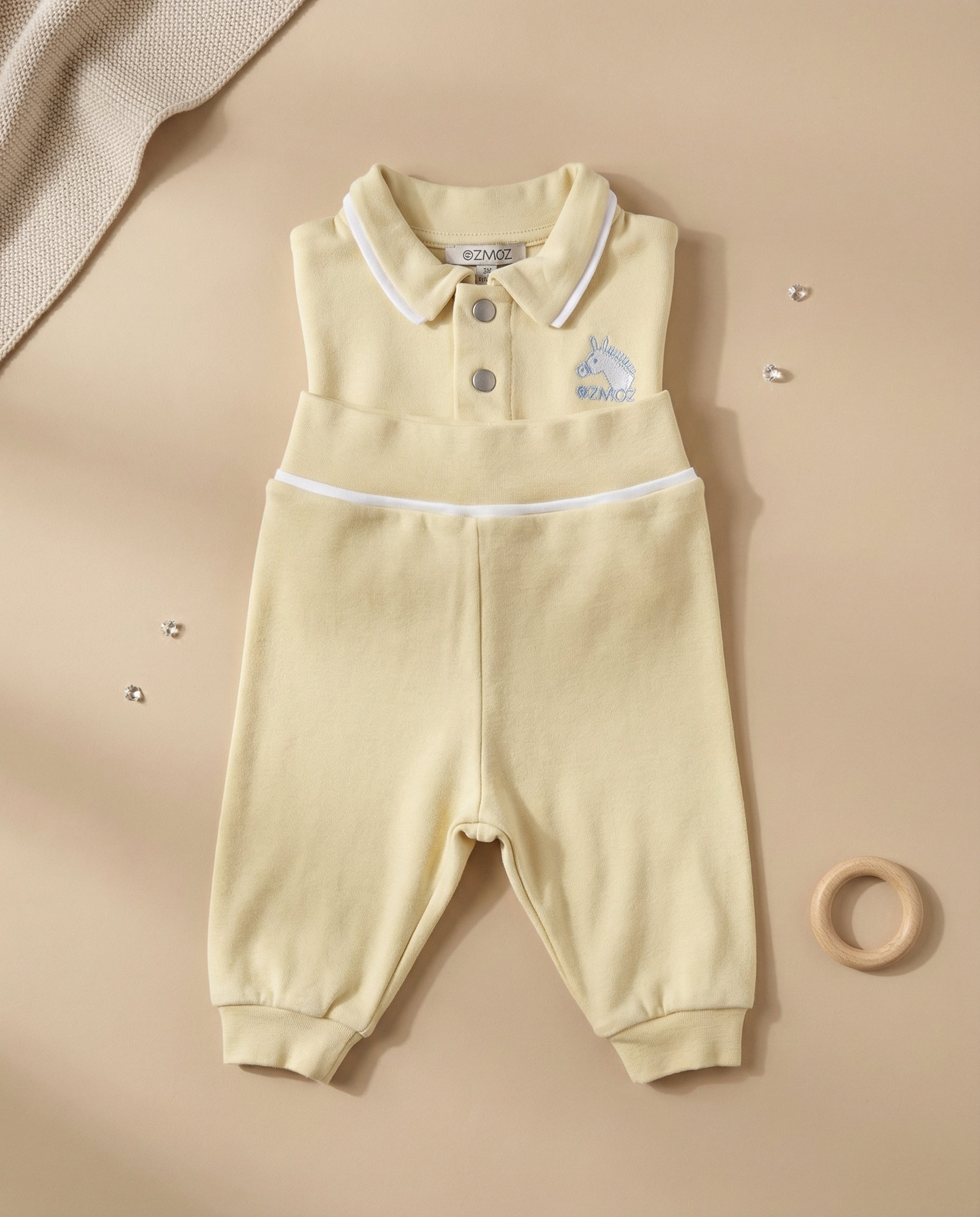 Crystal Baby Organik Pamuk Bebek Pantolonu - Hay Yellow
