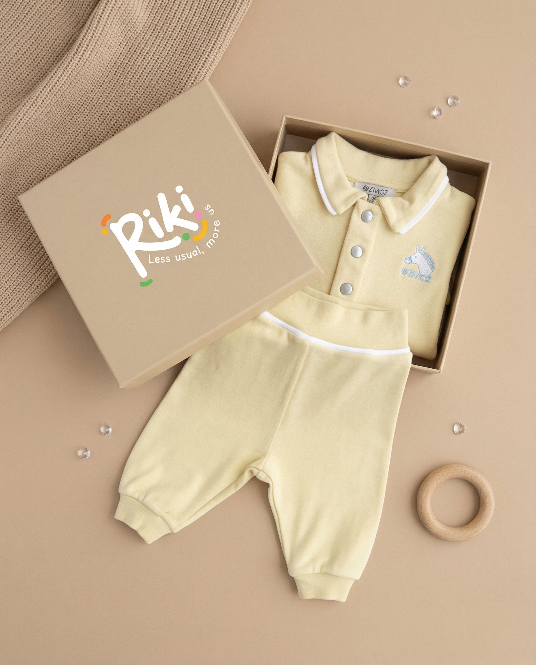 Crystal Baby Organik Pamuk Bebek Pantolonu - Hay Yellow