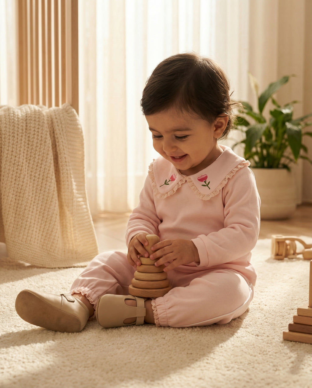 Crystal Baby Organik Pamuk Bebek Pantolonu - Cloud Pink