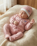 Crystal Baby Organik Pamuk Kendinden Patikli Tulum - Rose Pink