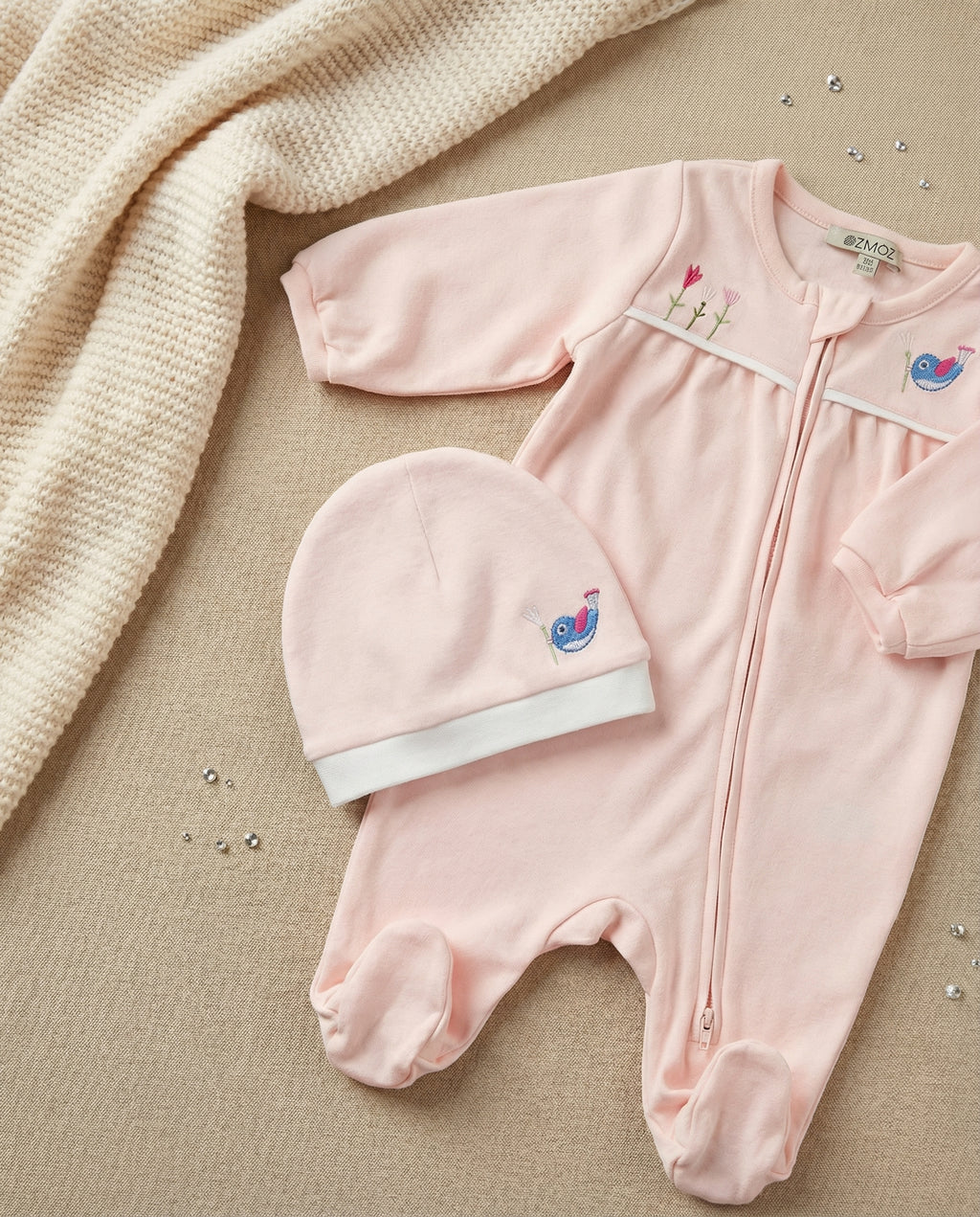 Crystal Baby Organik Pamuk Bere - Cloud Pink