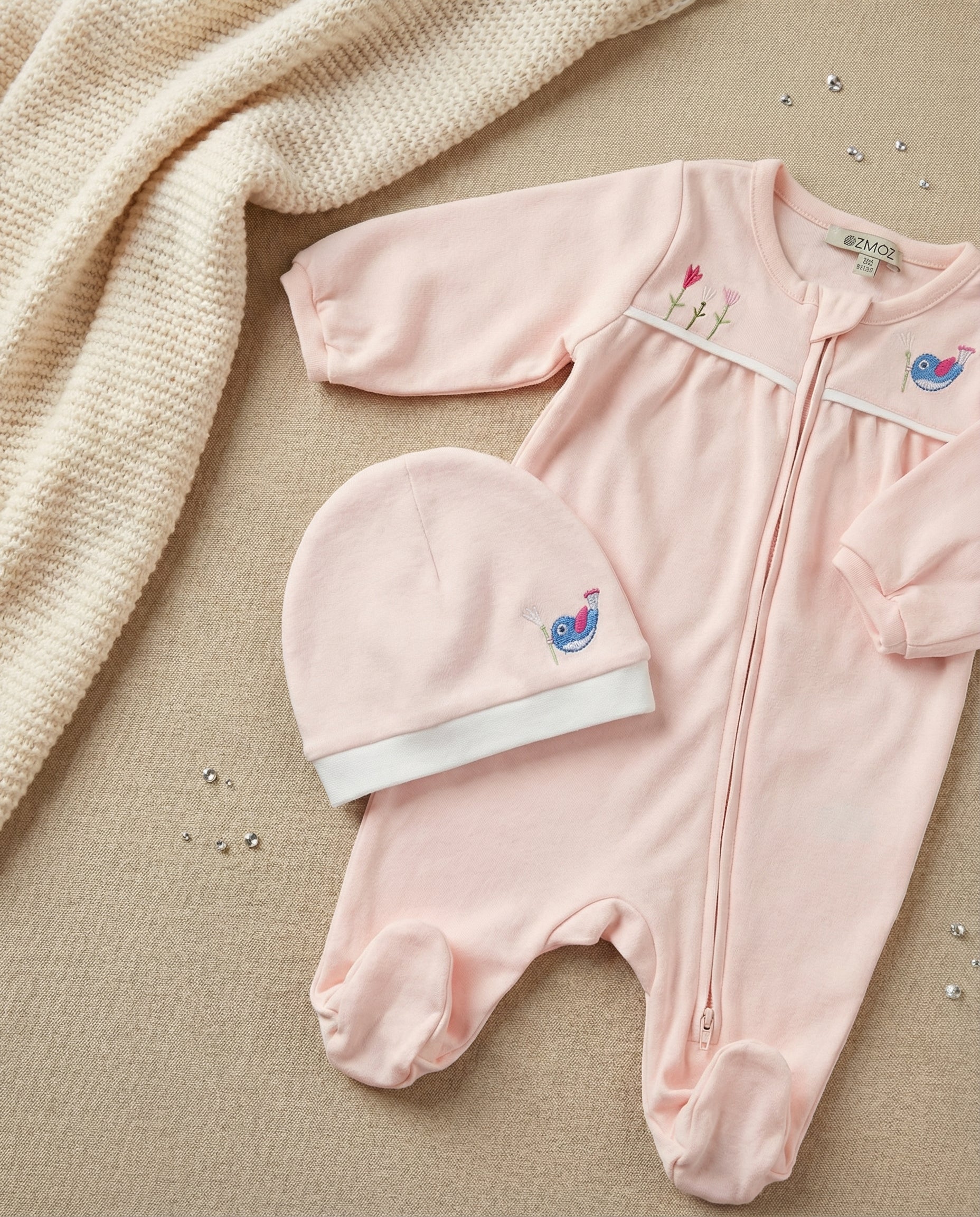 Crystal Baby Organik Pamuk Bere - Cloud Pink