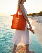 Melissa Harper Bag Turuncu – Vegan Tote Çanta | Monogram Doku | Melflex™