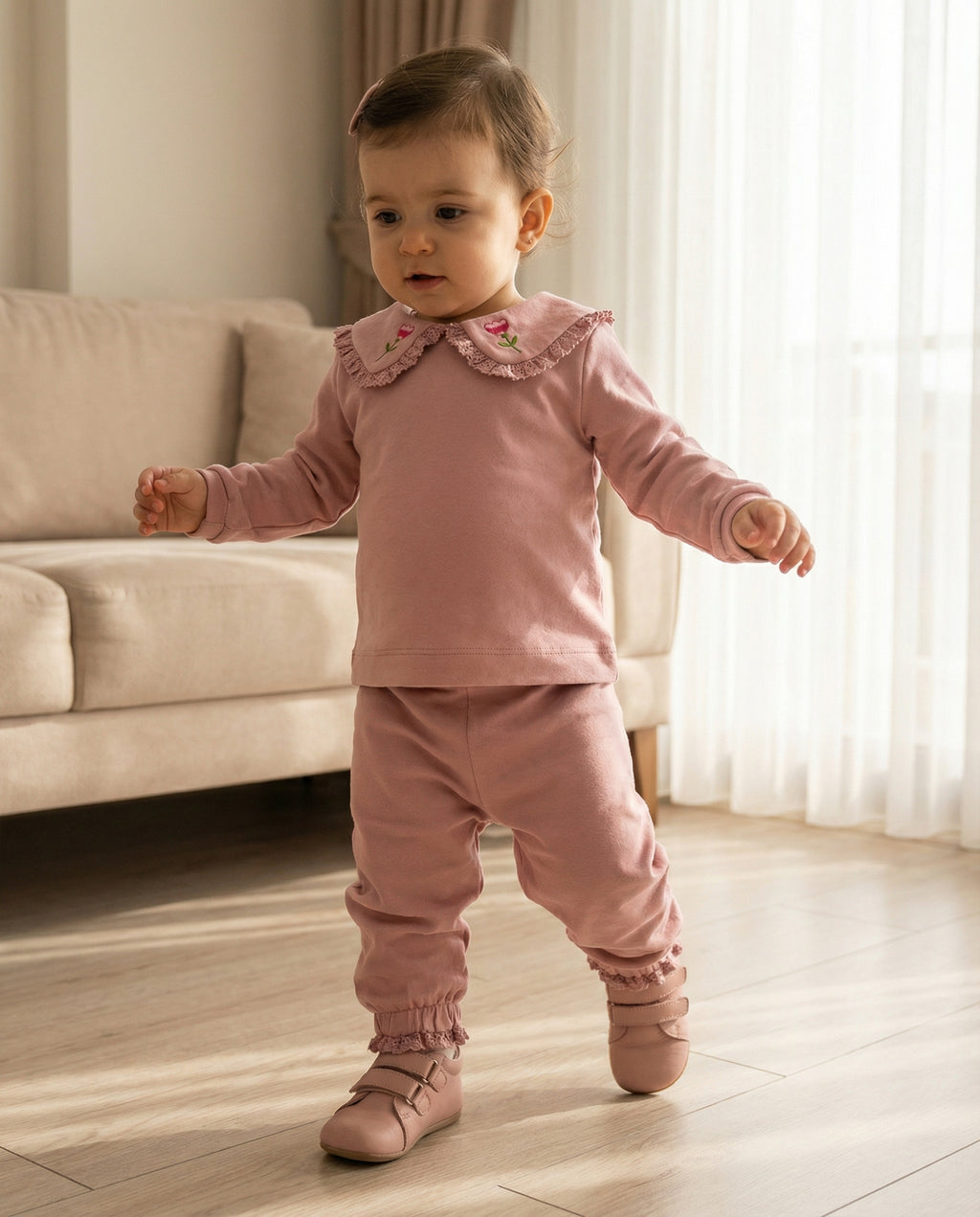 Crystal Baby Organik Pamuk Bebek Pantolonu - Rose Pink