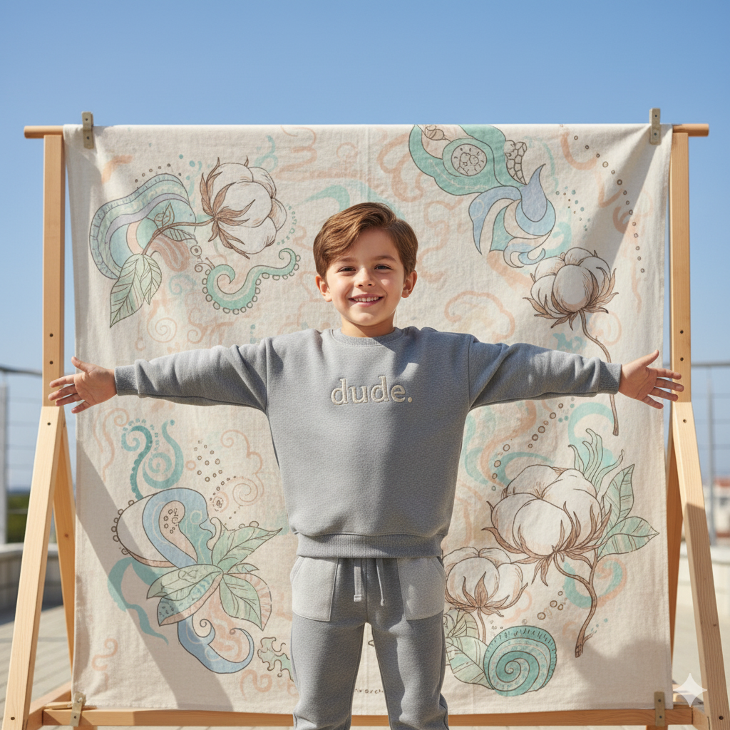 Organik Pamuk Dude Sweatshirt Pantolon Set
