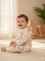 Organik Pamuk Kuş Desenli Bebek Sweatshirt – Özel Sepet Örgü Kumaş
