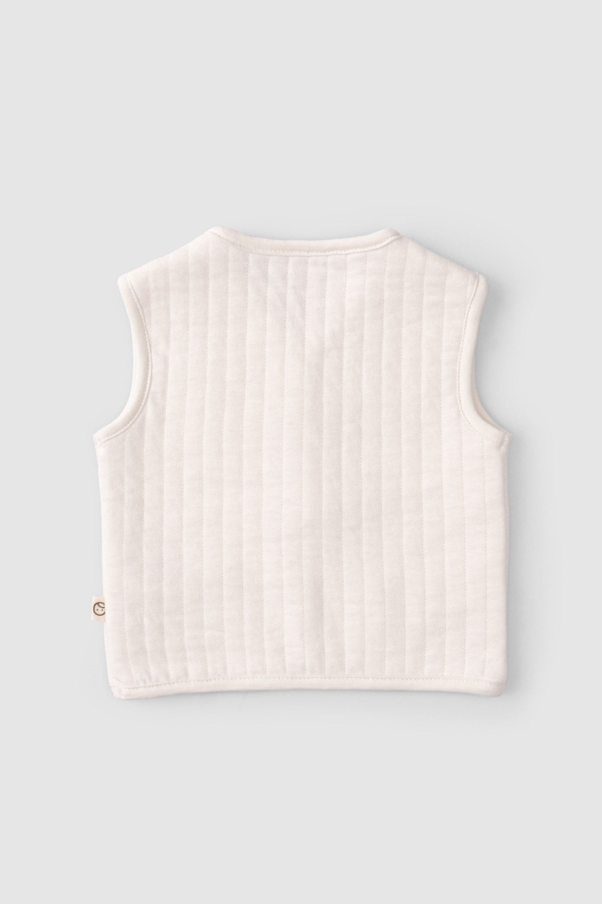 Kapitone Animal Aplikeli Ekru Bebek Yelek