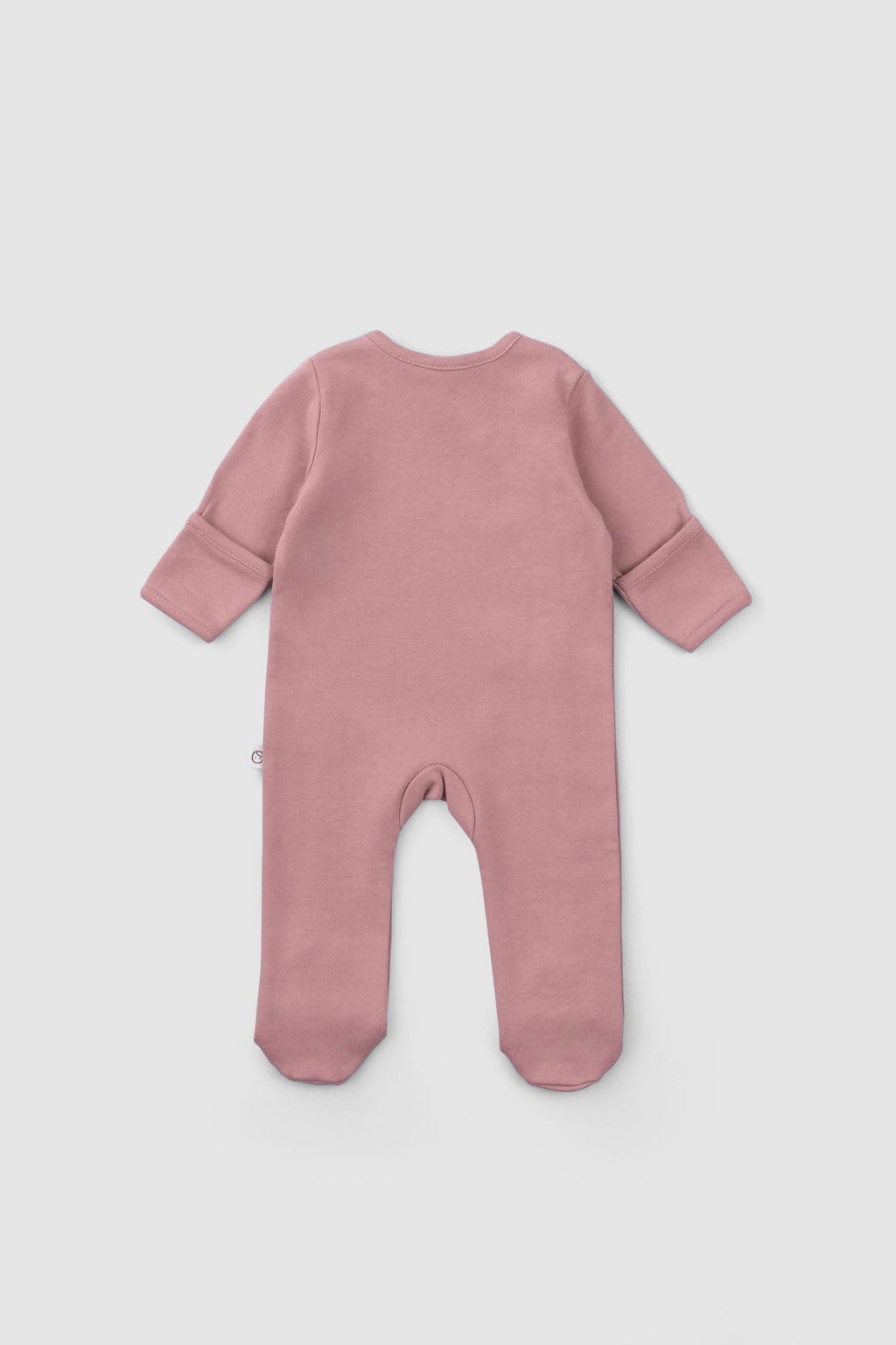 Kendinden Eldivenli Patikli 2'li Organik Pamuk Tulum Seti Gül Kurusu - Riki Baby&Kids