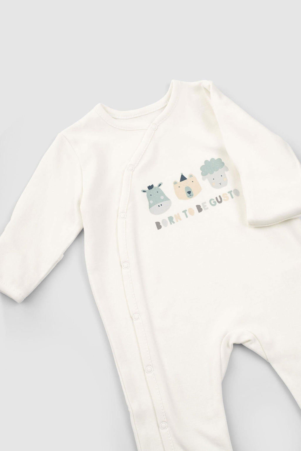 Kendinden Eldivenli Patikli 2'li Organik Pamuk Tulum Seti Yeşil - Riki Baby&Kids