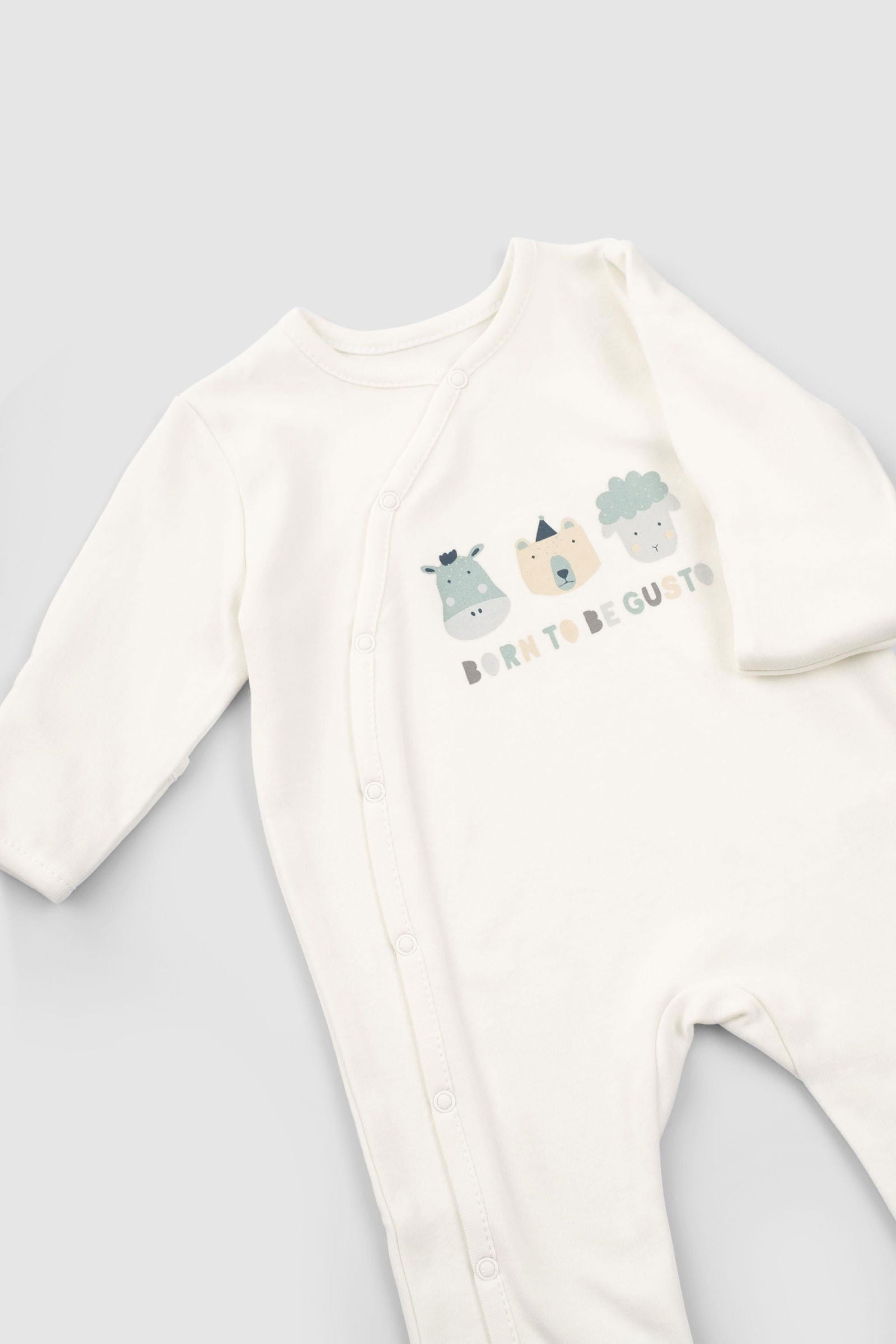 Kendinden Eldivenli Patikli 2'li Organik Pamuk Tulum Seti Yeşil - Riki Baby&Kids