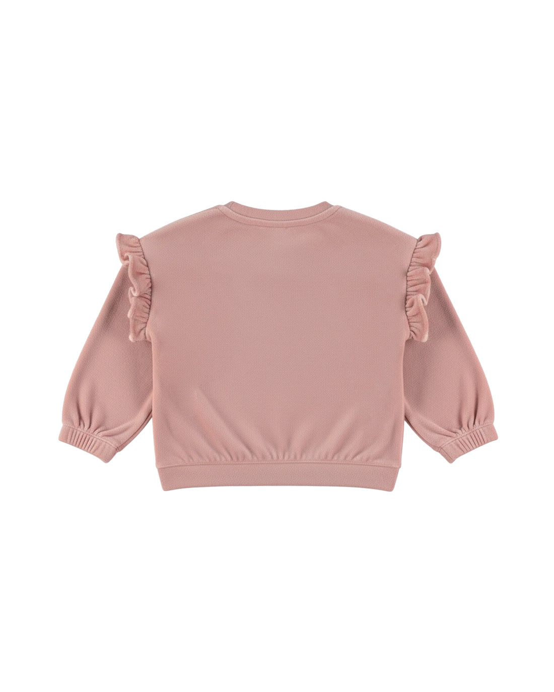 Dirkje Kız Çocuk Omuz Fırfırlı Sweatshirt - Pudra Pembe - arka görünüm