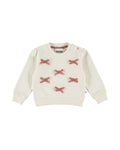 Dirkje Kız Bebek & Çocuk Fiyonk Aplikeli Sweatshirt - Kırık Beyaz (6 Ay - 6 Yaş)