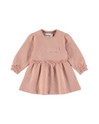 Dirkje Kız Bebek & Çocuk Love Nakışlı Fırfırlı Sweatshirt Elbise - Pudra Pembe (6 Ay - 6 Yaş)