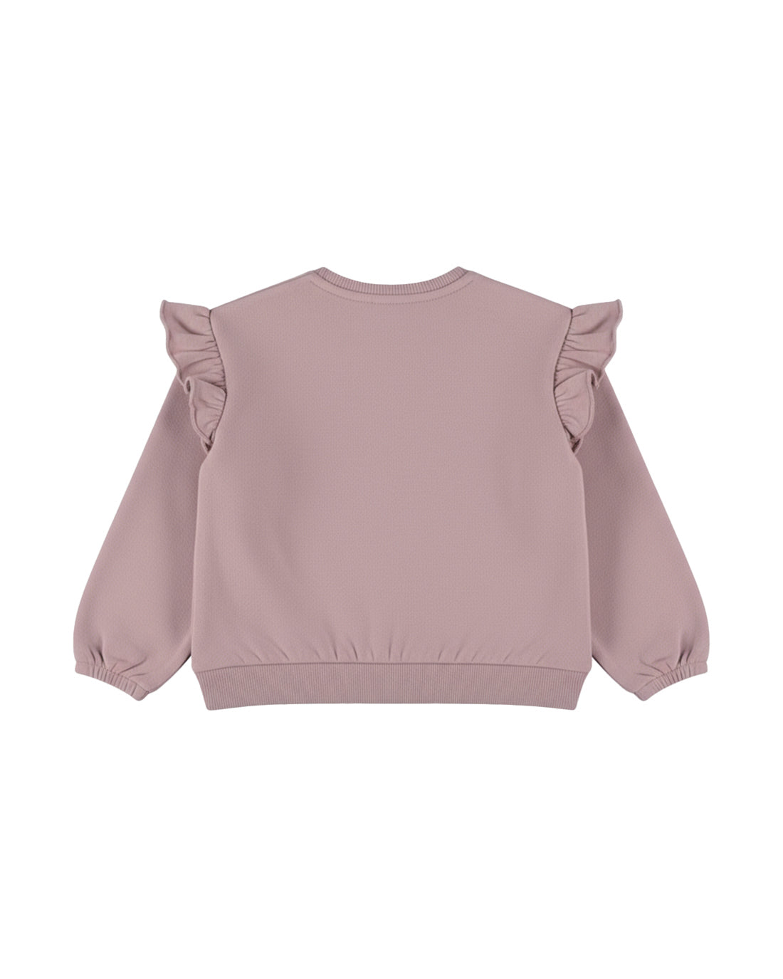 Dirkje Kız Bebek & Çocuk Bubble Tea Baskılı Omuz Fırfırlı Sweatshirt - Lila - arka görünüm
