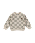Dirkje Erkek Bebek & Çocuk Dama Desenli Cepli Sweatshirt - Krem Haki (6 Ay - 6 Yaş)