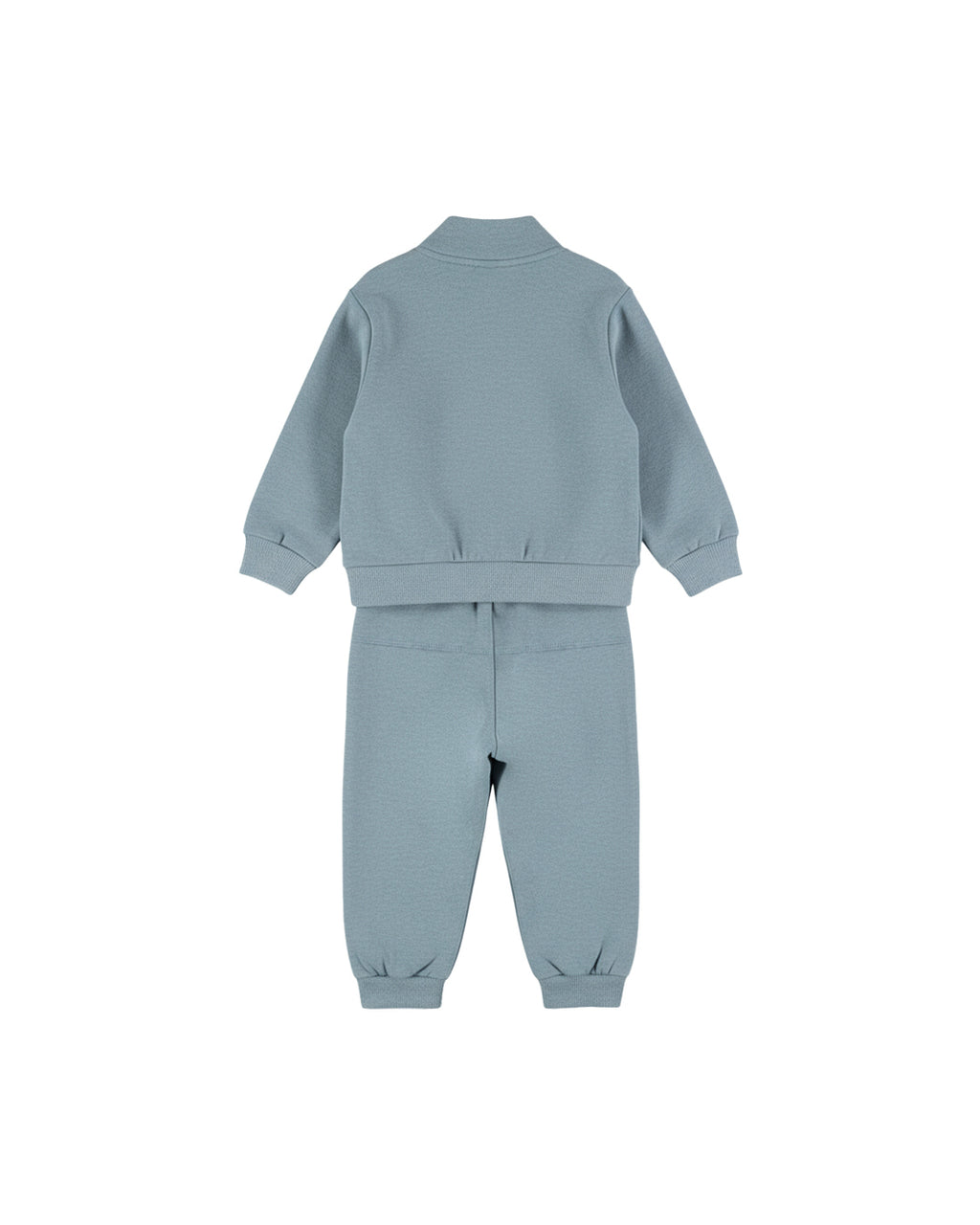 Dirkje Erkek Bebek & Çocuk Dik Yakalı Yarım Fermuarlı Sweatshirt ve Eşofman Altı Takımı - Mavi Gri - arka görünüm